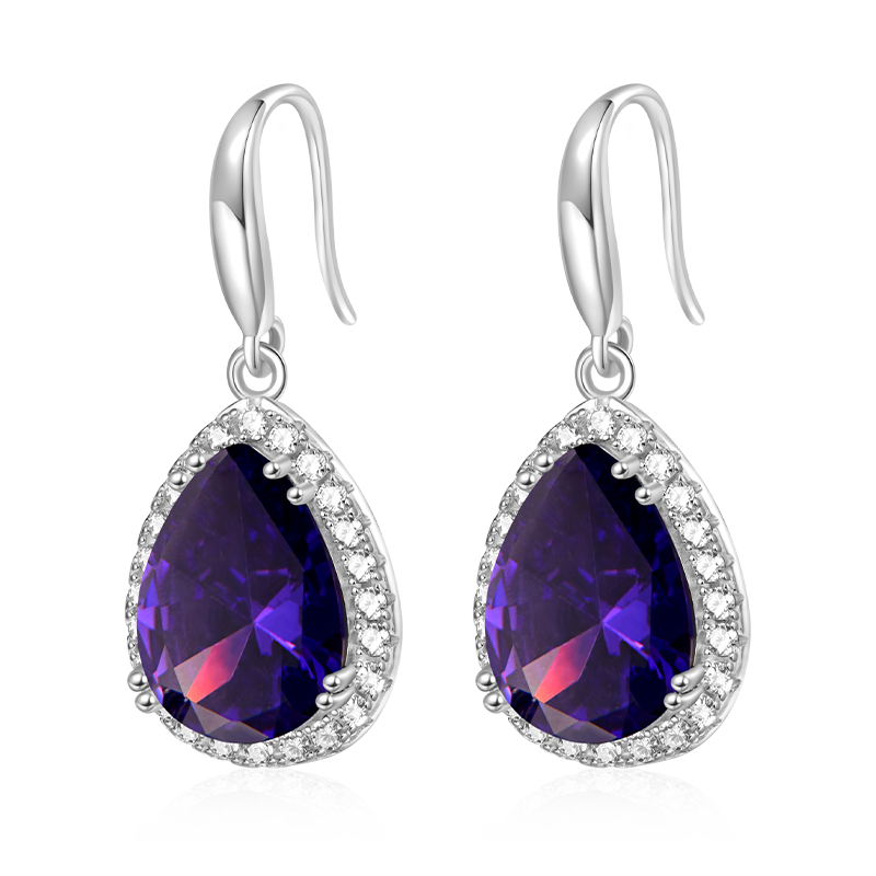 Pear-shape Birthstone Dangle Earrings image number 0