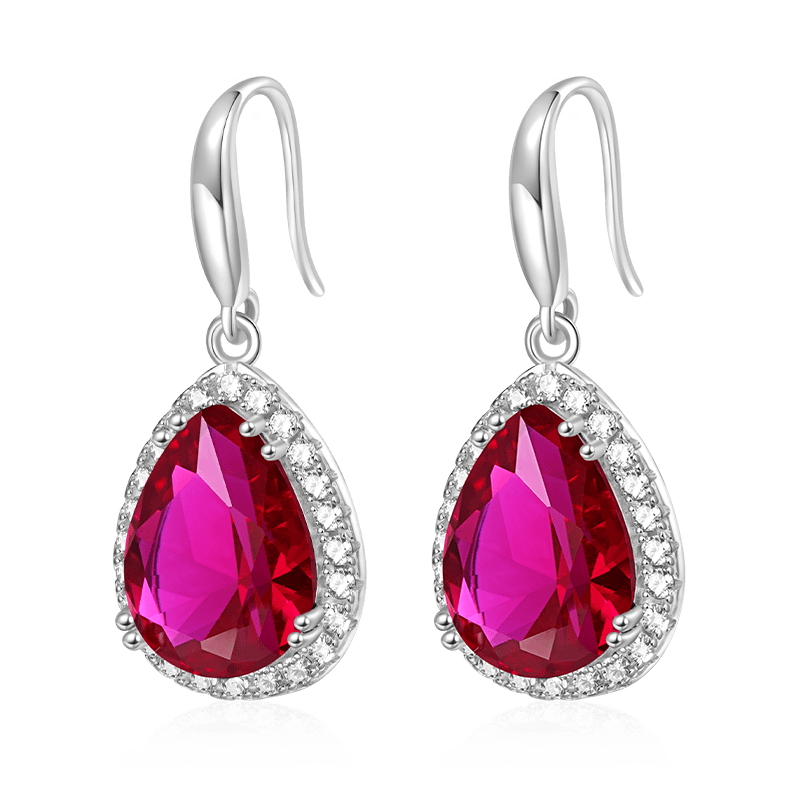 Pear-shape Birthstone Dangle Earrings image number 0