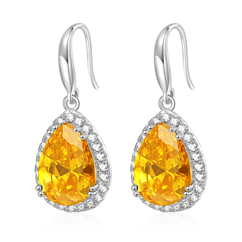 Pear-shape Birthstone Dangle Earrings image number 0