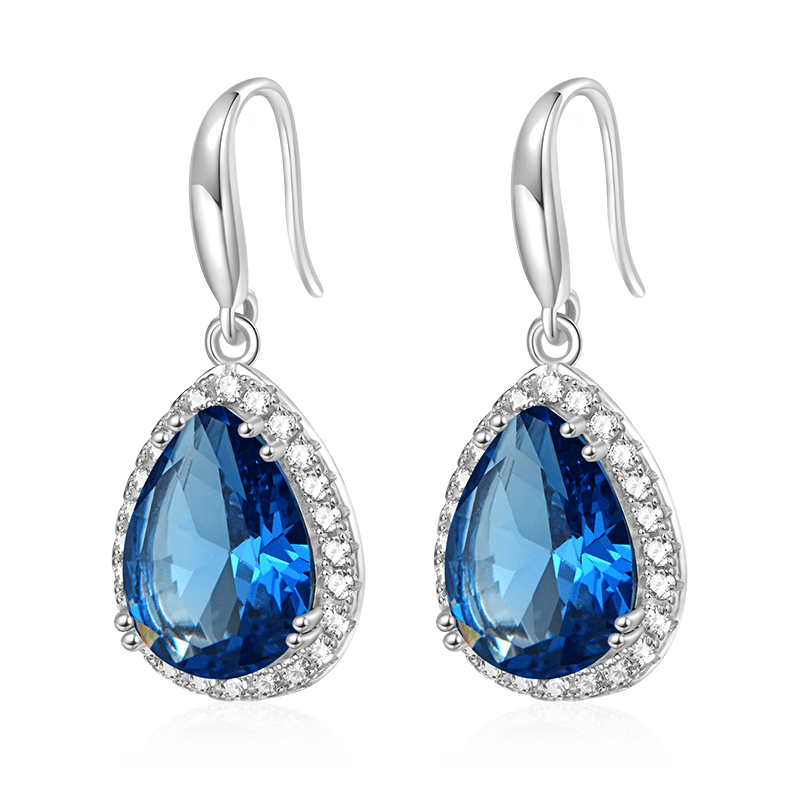 Pear-shape Birthstone Dangle Earrings image number 0