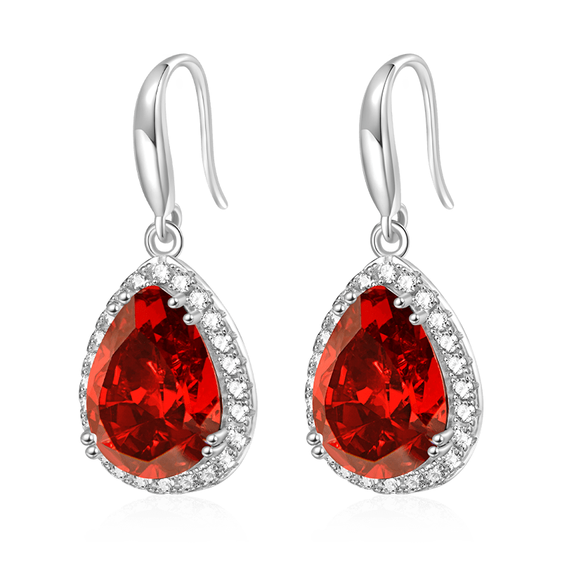 Pear-shape Birthstone Dangle Earrings image number 0