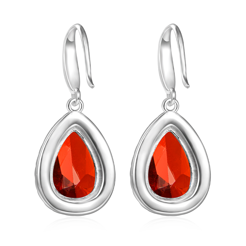 Pear-shape Birthstone Dangle Earrings image number 1