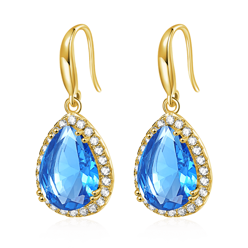 Pear-shape Birthstone Dangle Earrings image number 0