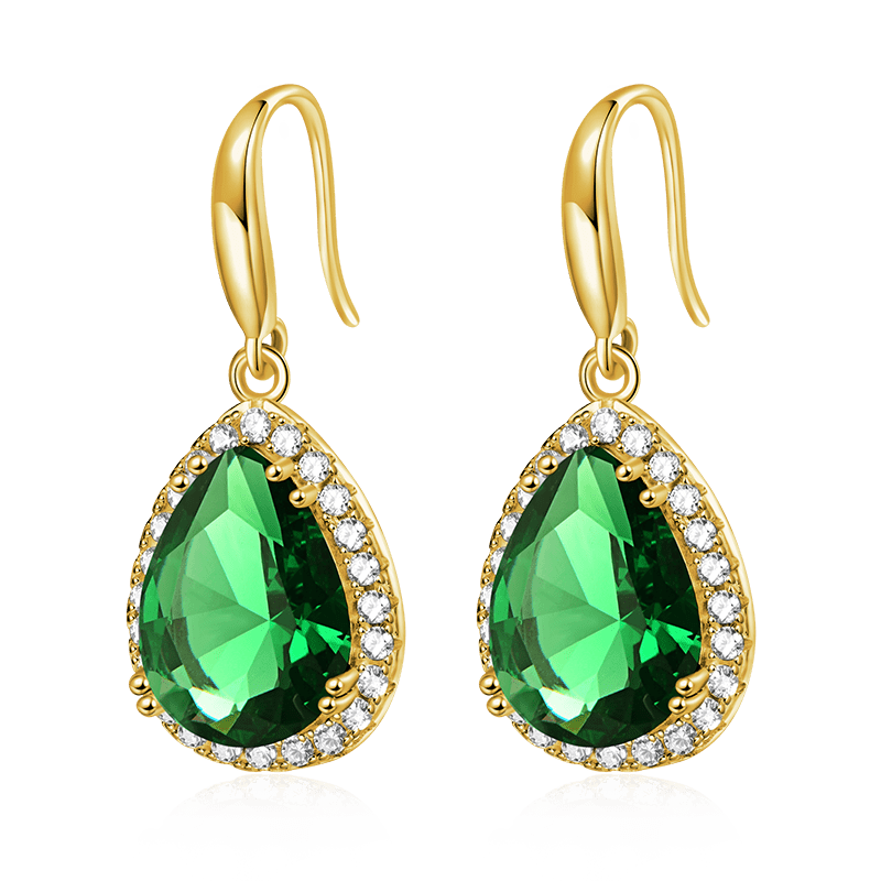 Pear-shape Birthstone Dangle Earrings image number 0