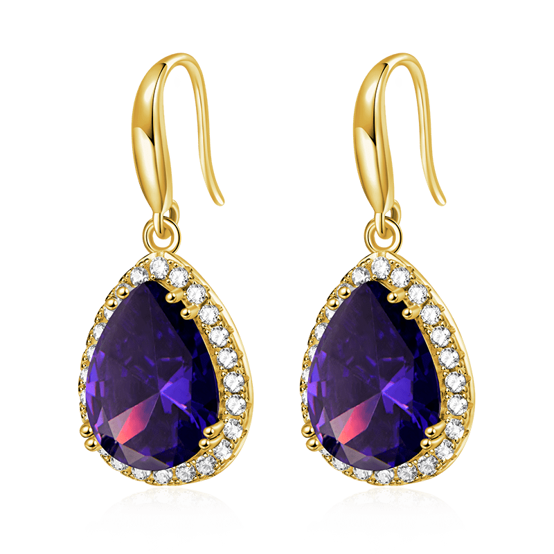 Pear-shape Birthstone Dangle Earrings image number 0