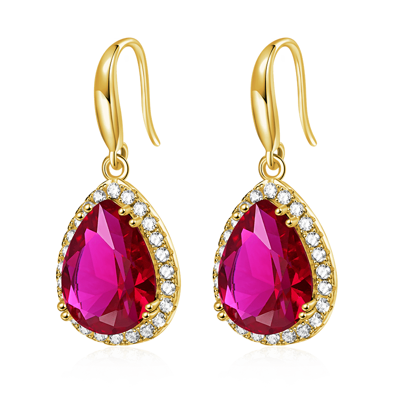 Pear-shape Birthstone Dangle Earrings image number 0