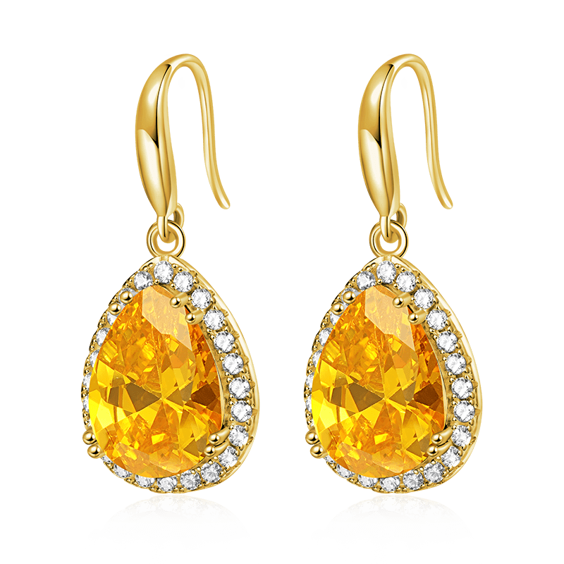 Pear-shape Birthstone Dangle Earrings image number 0