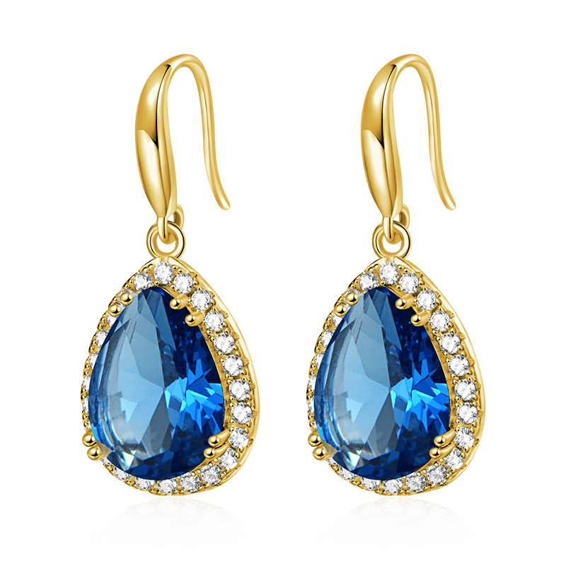 Pear-shape Birthstone Dangle Earrings image number 0