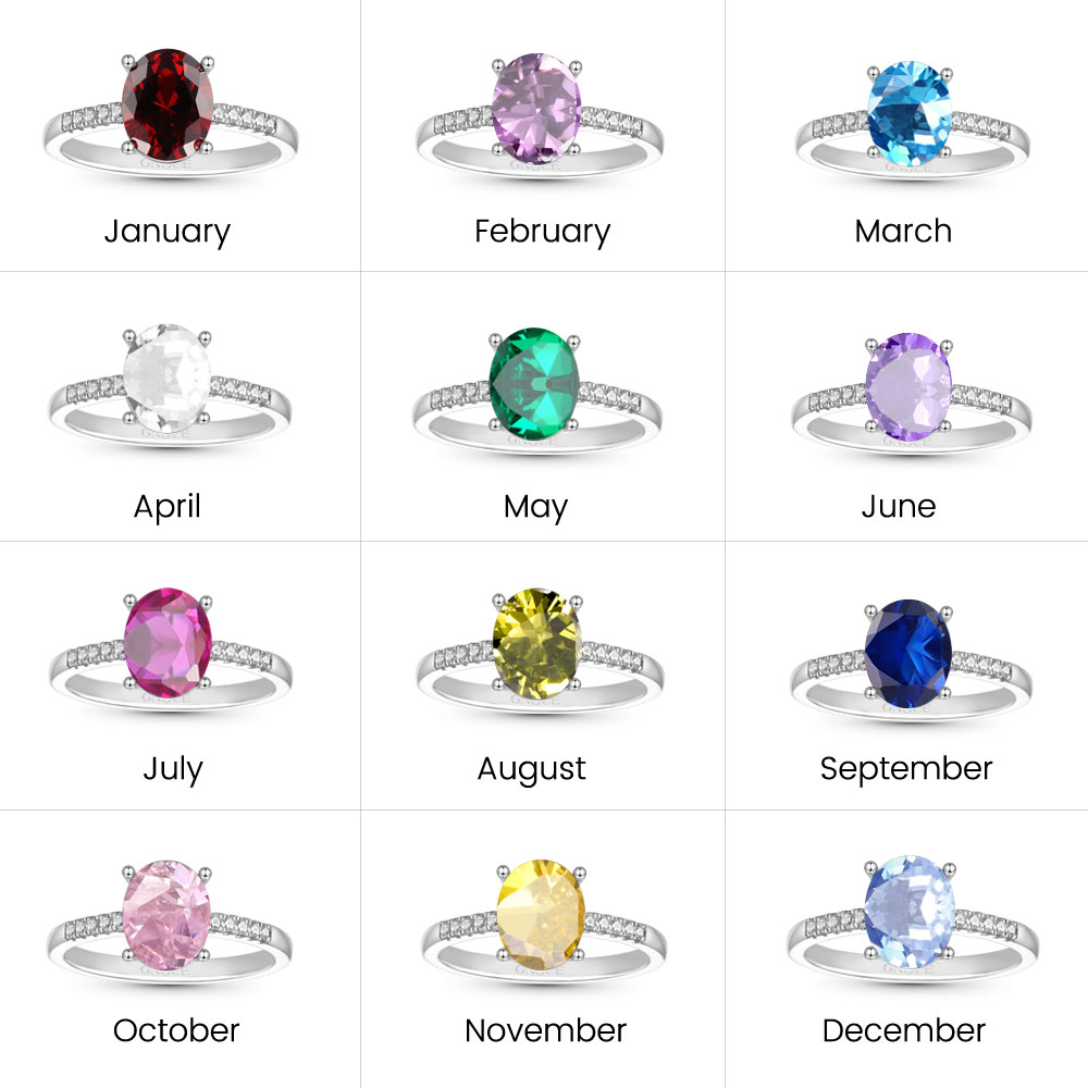 Oval-Cut Birthstone Ring image number 6