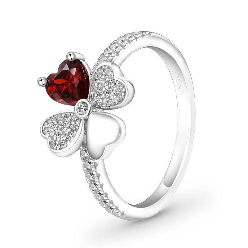 Four Leaf Clover Birthstone Ring image number 2