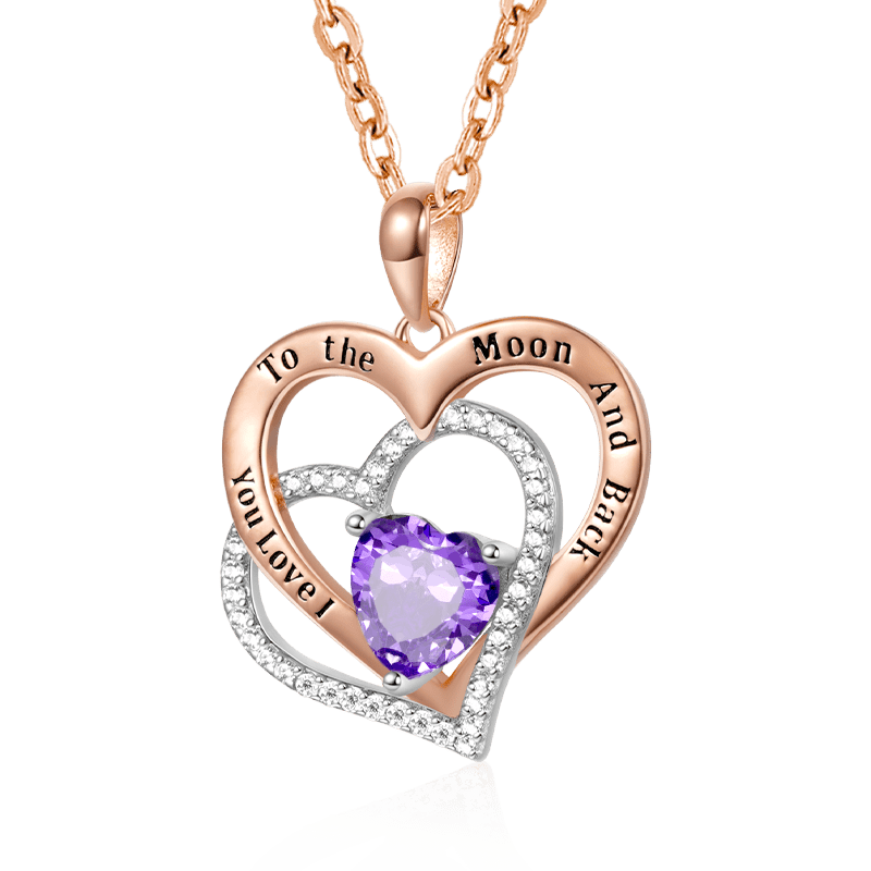 Birthstone Heart Necklace image number 0