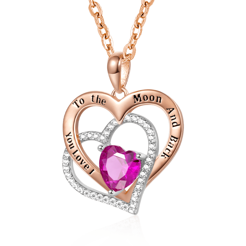 Birthstone Heart Necklace image number 0