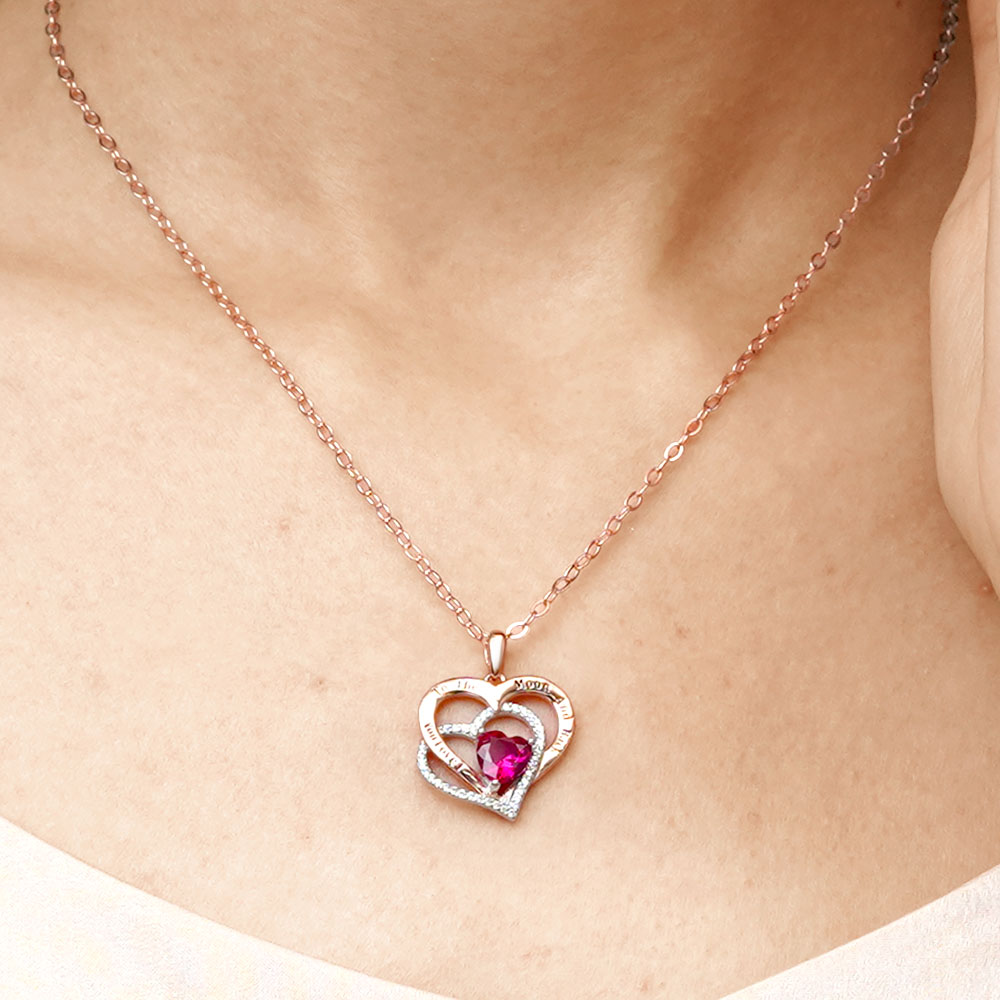 Birthstone Heart Necklace image number 3