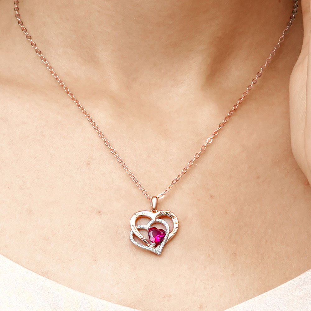 Birthstone Heart Necklace image number 3