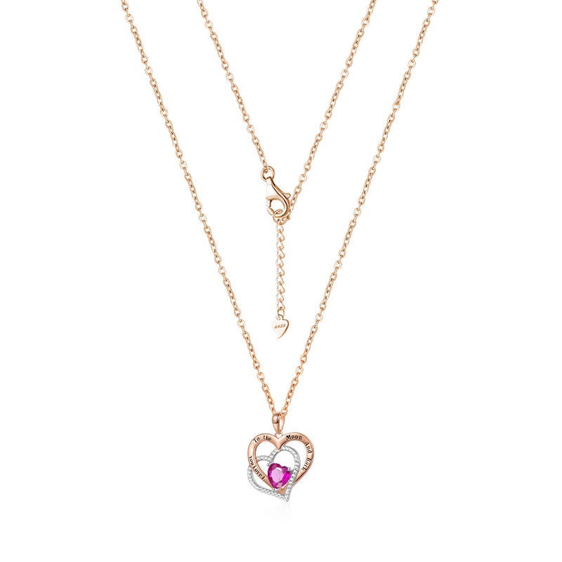 Birthstone Heart Necklace image number 1