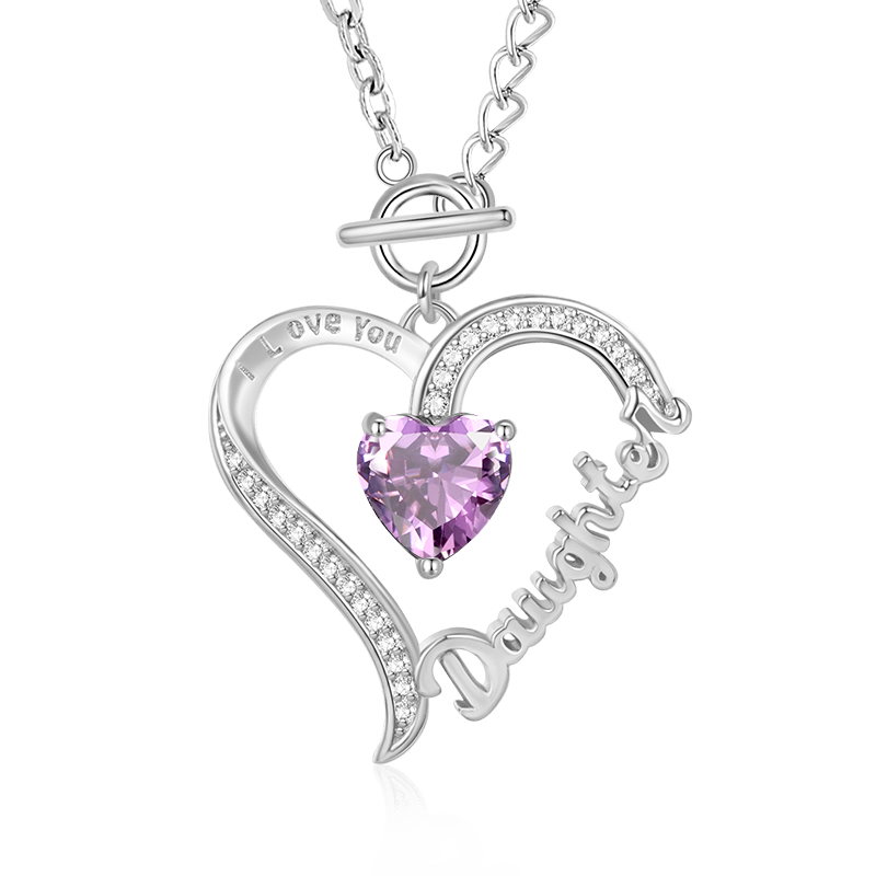 "Daughter" Birthstone Necklace image number 0