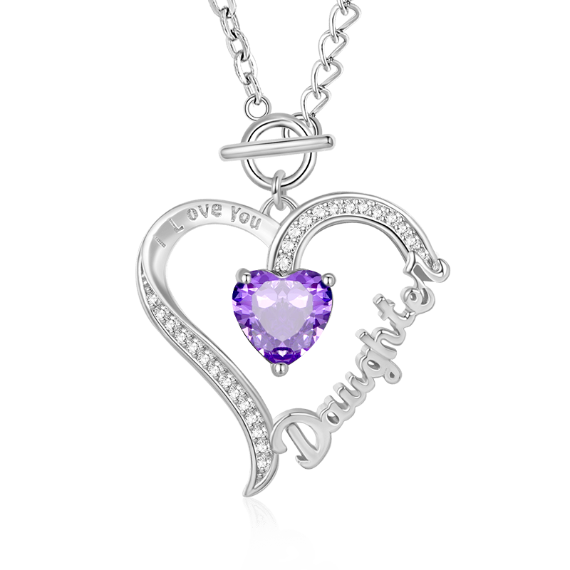"Daughter" Birthstone Necklace image number 0