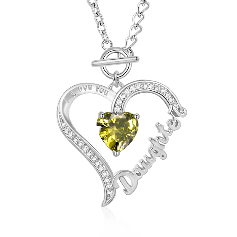 "Daughter" Birthstone Necklace image number 0