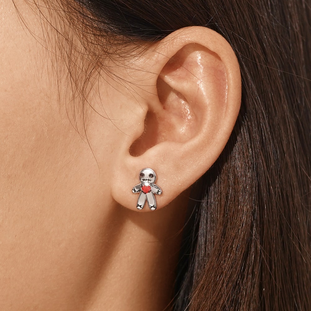 Voodoo Doll Stud Earrings image number 4