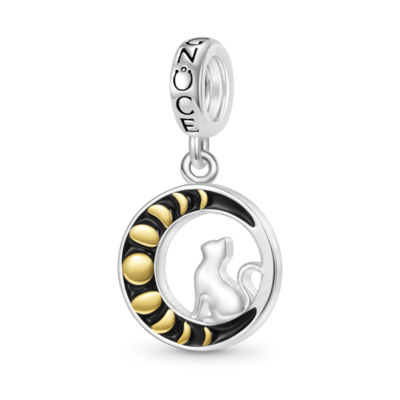 Moon Phase Cat Pendant image number 0