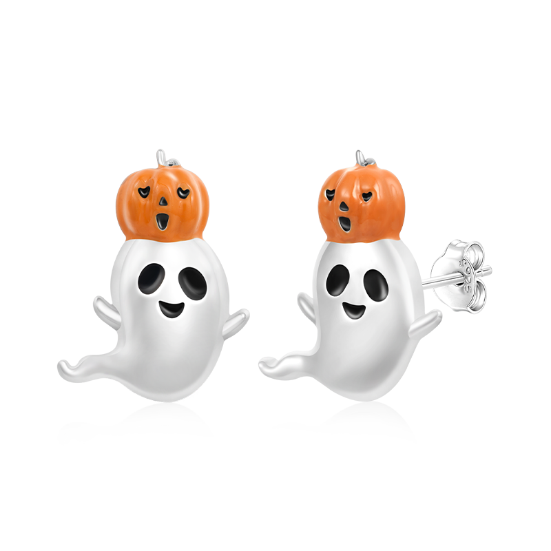 Spooky Pumpkin Stud Earrings image number 1