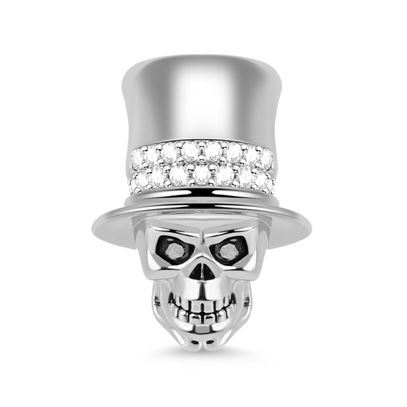 Skull Wears Hat Charm image number 0