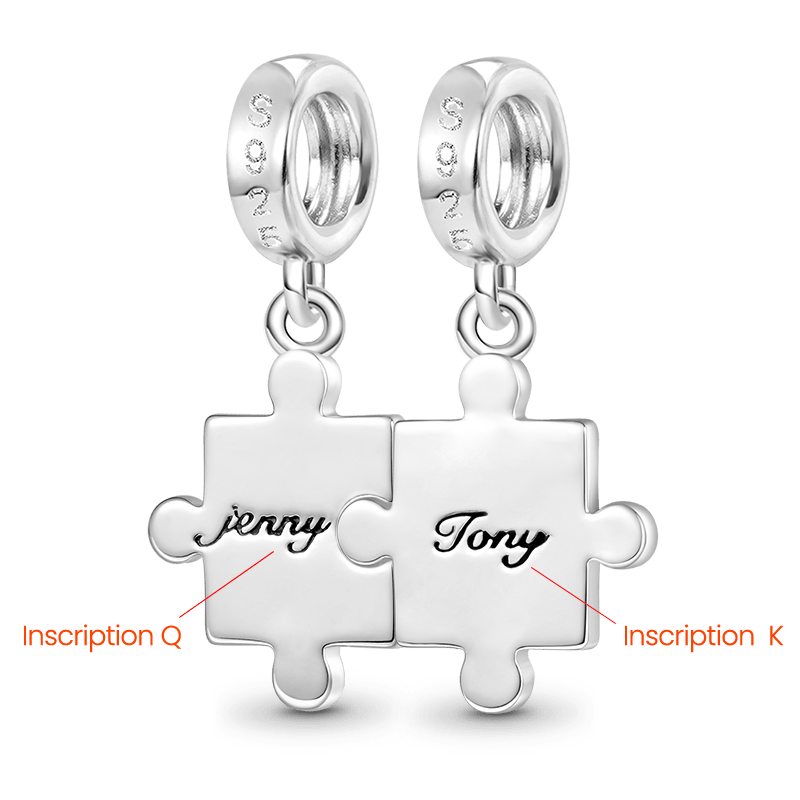 Engravable Couple Puzzle Pendant image number 1