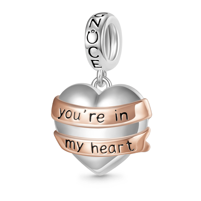 Engravable Heart Ribbon Pendant image number 0