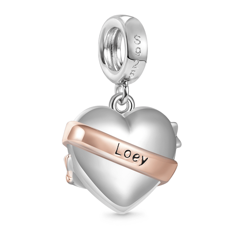 Engravable Heart Ribbon Pendant image number 1