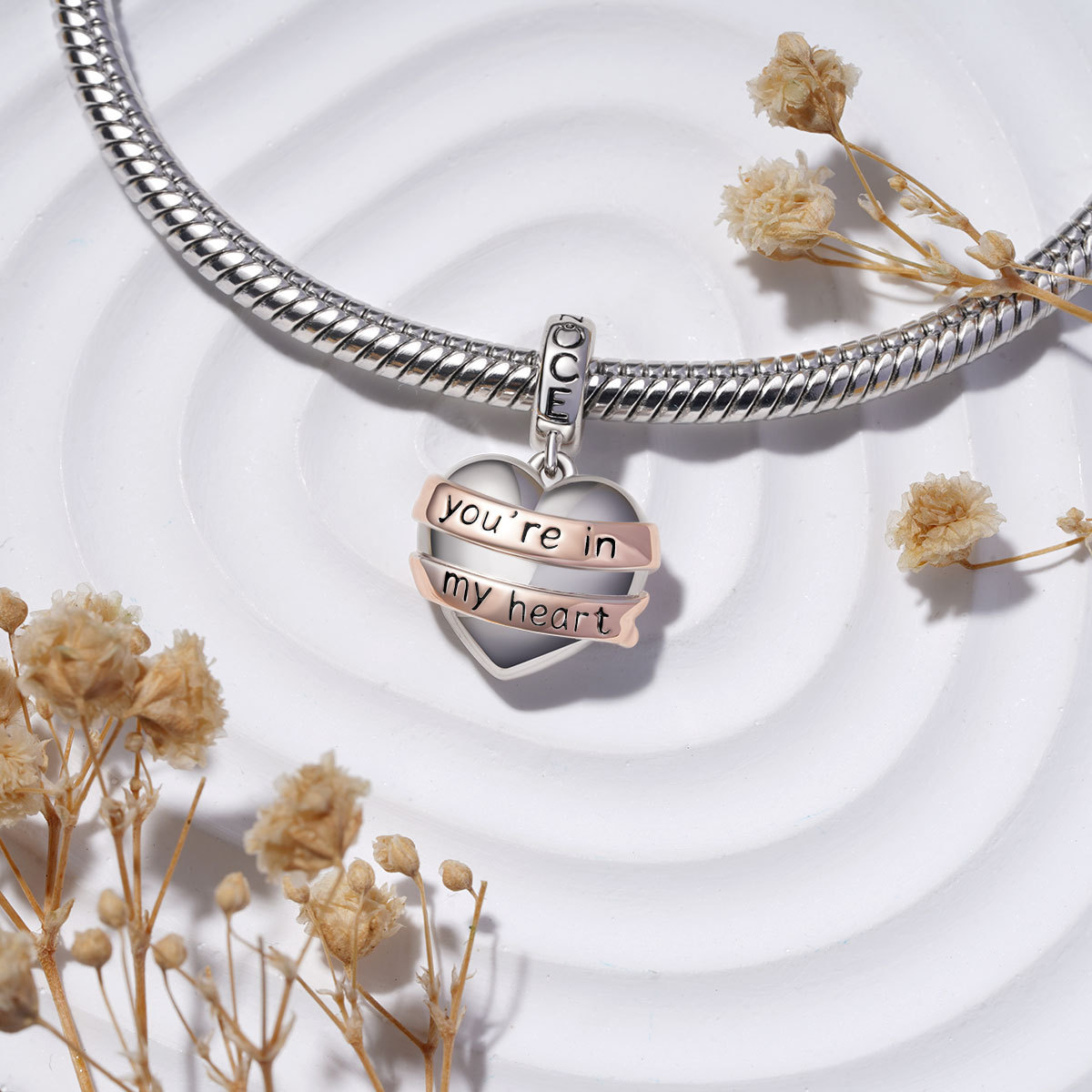 Engravable Heart Ribbon Pendant image number 3