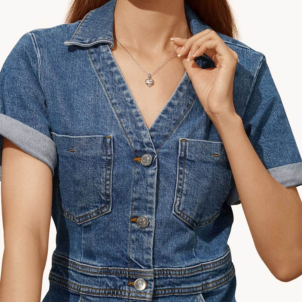 Engravable Heart Ribbon Pendant image number 6