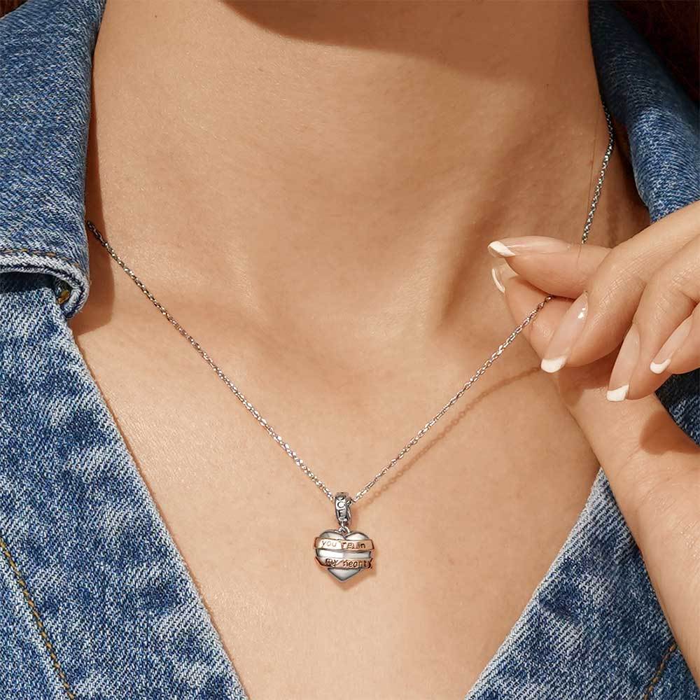 Engravable Heart Ribbon Pendant image number 7