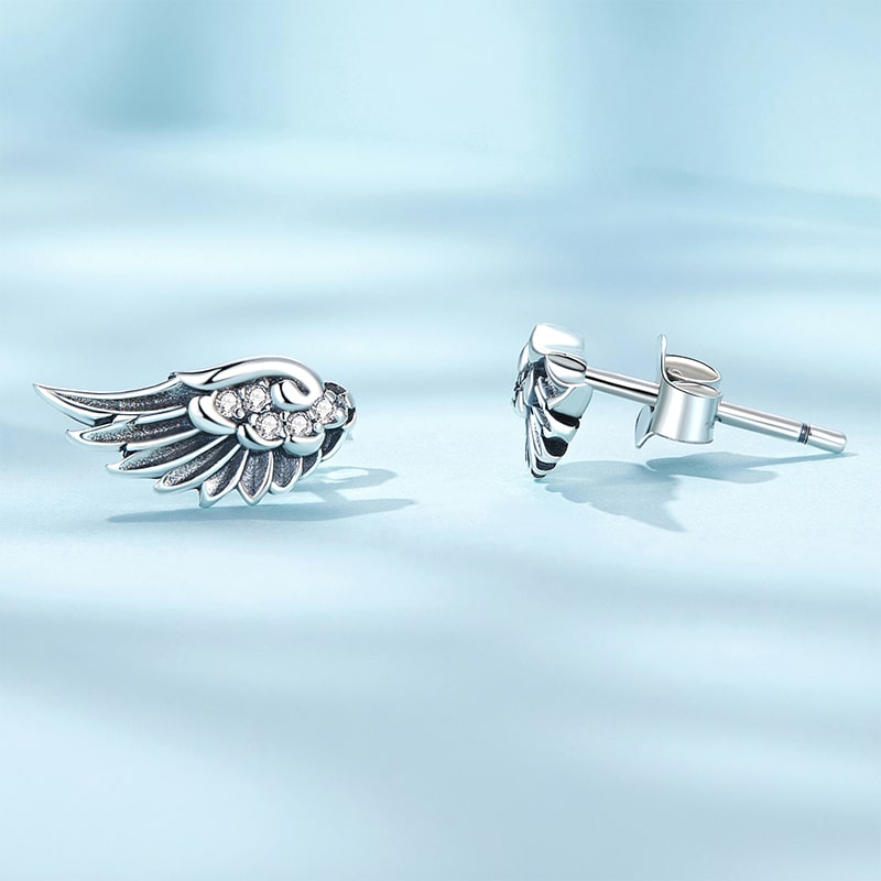 Angel Wing Stud Earrings image number 1