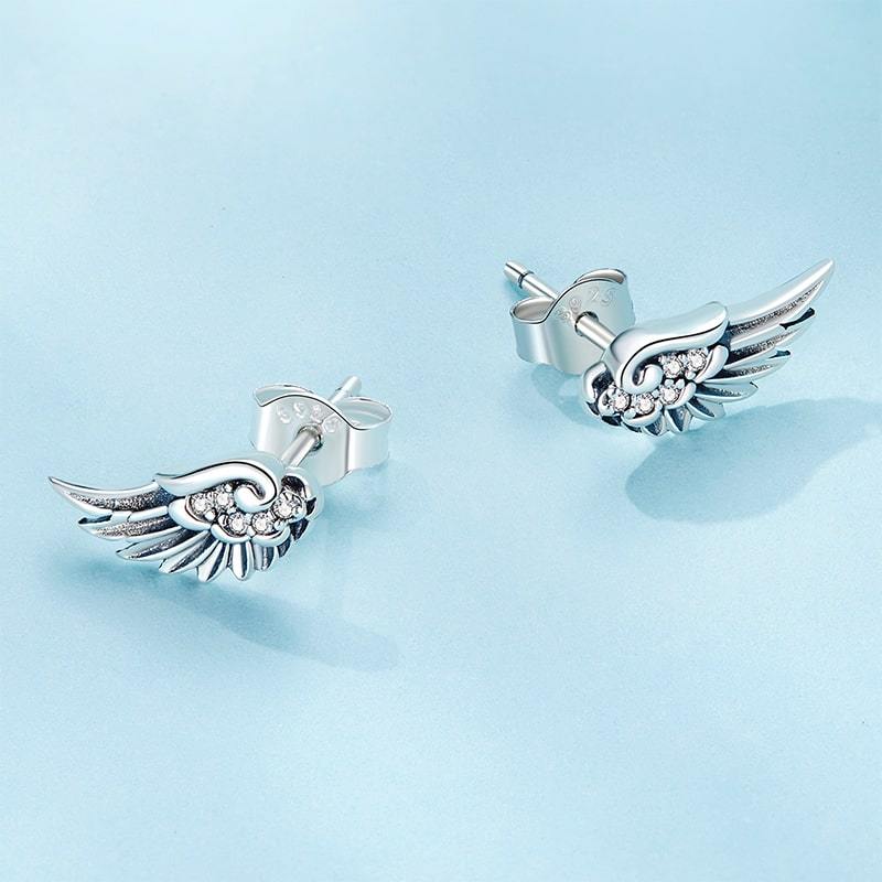 Angel Wing Stud Earrings image number 2