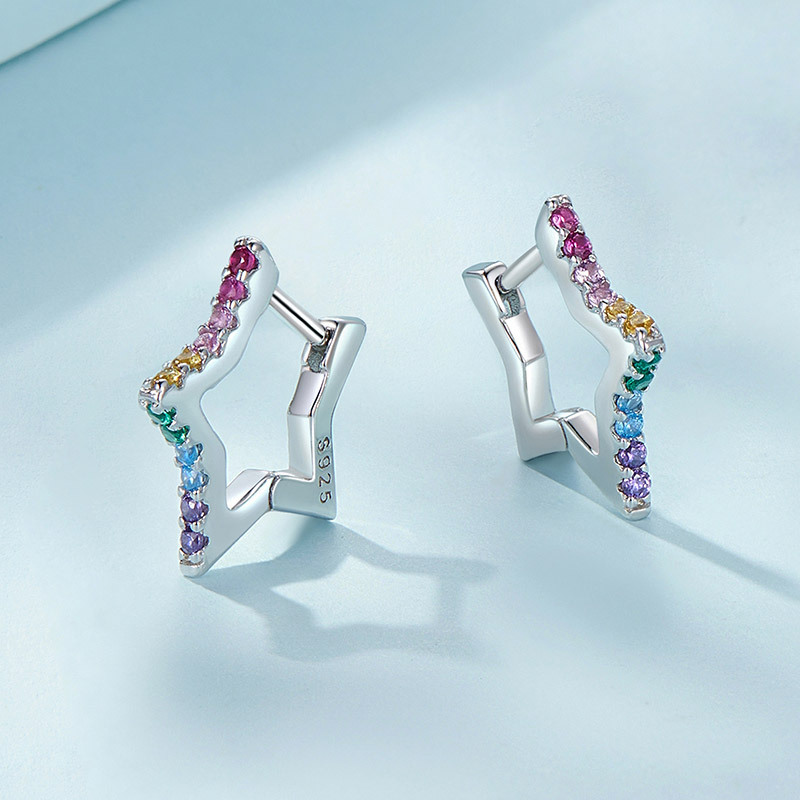 Rainbow Star Earrings image number 1
