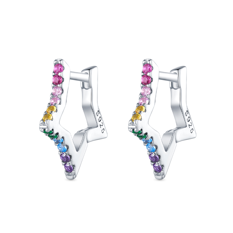 Rainbow Star Earrings image number 0