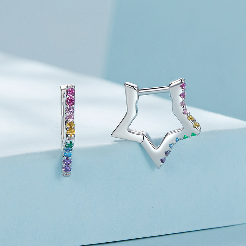 Rainbow Star Earrings image number 2