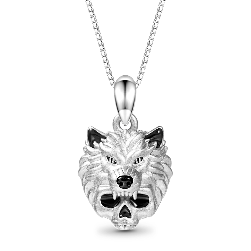 Wolf Skull Necklace image number 0