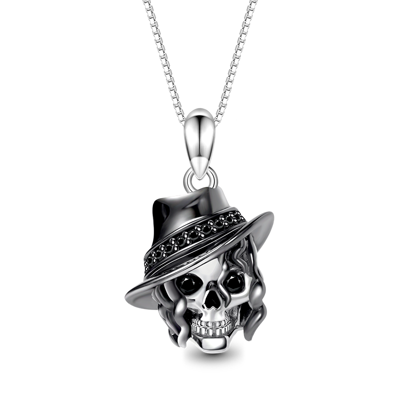 Skull with Hat Necklace image number 0