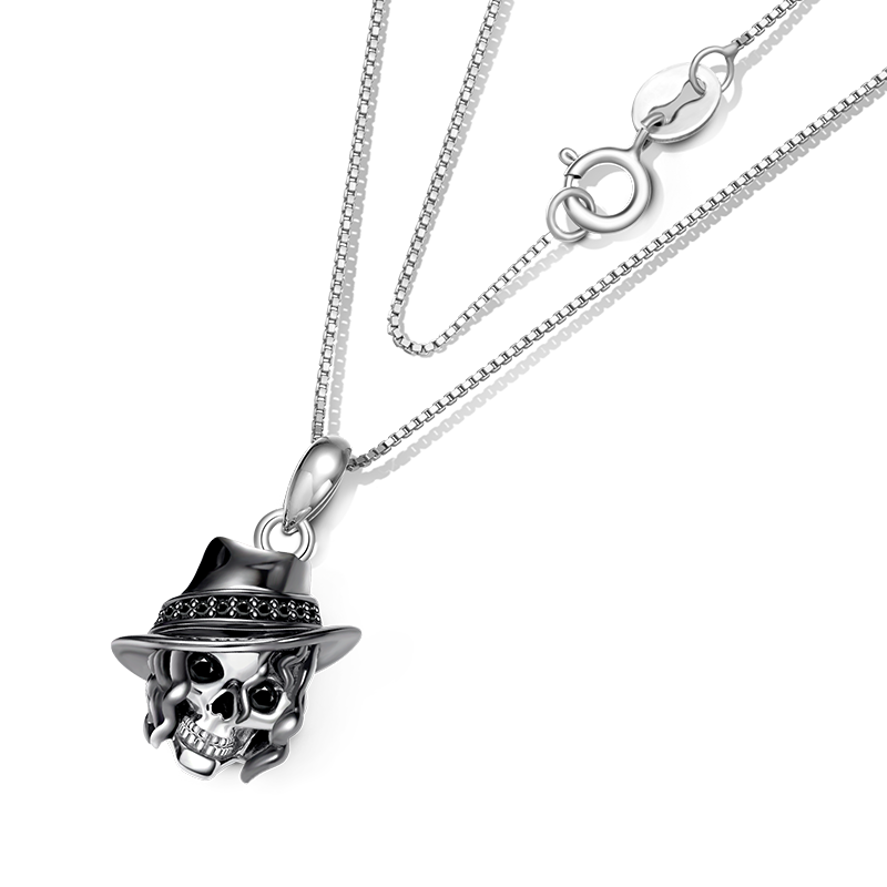 Skull with Hat Necklace image number 1