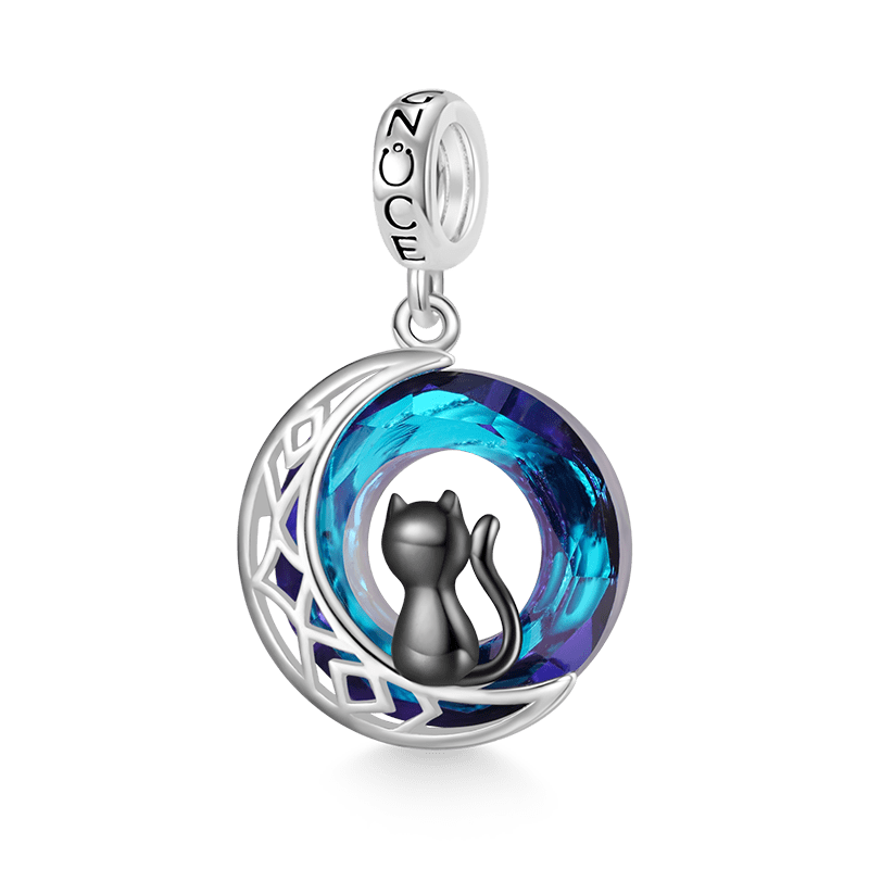 Cat on Moon Pendant image number 0