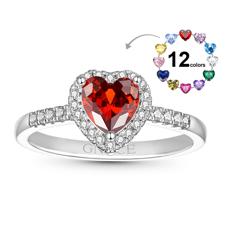 Heart Birthstone Ring image number 0