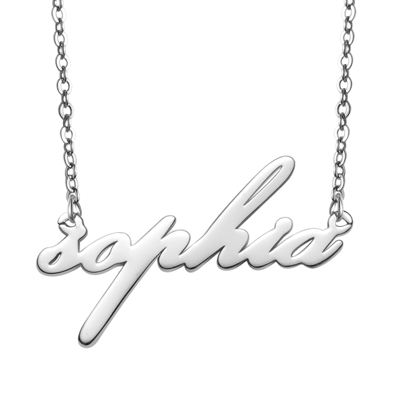 Simple Name Silver Necklace image number 0