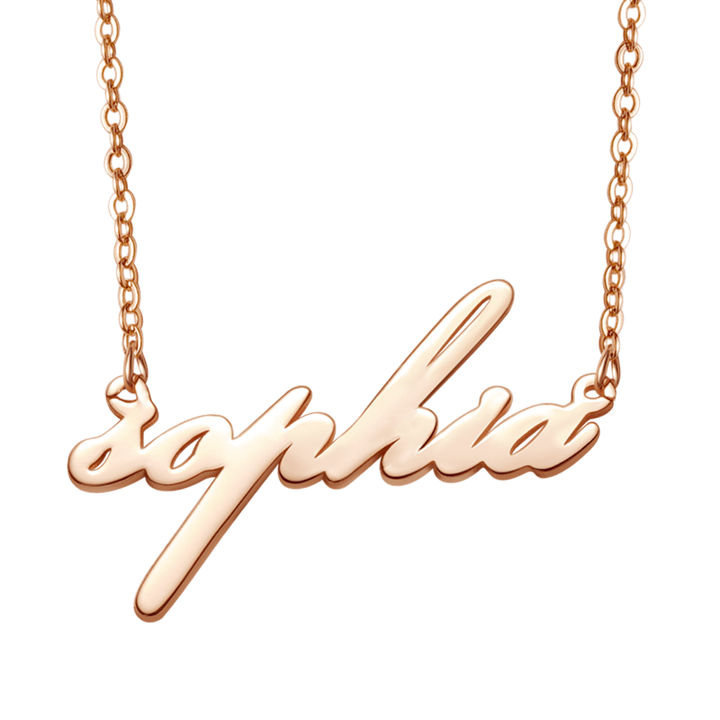 Simple Name Rose Gold Necklace image number 0