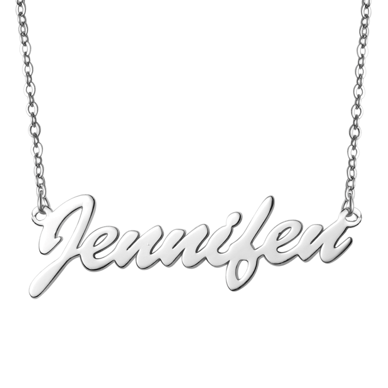 Personalized Name Silver Necklace image number 0