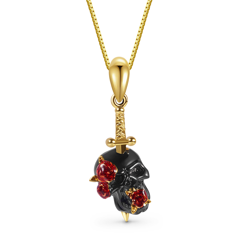 Rose Skull Necklace image number 0