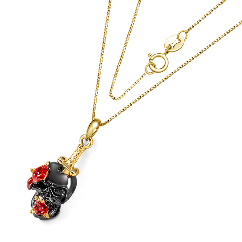 Rose Skull Necklace image number 1