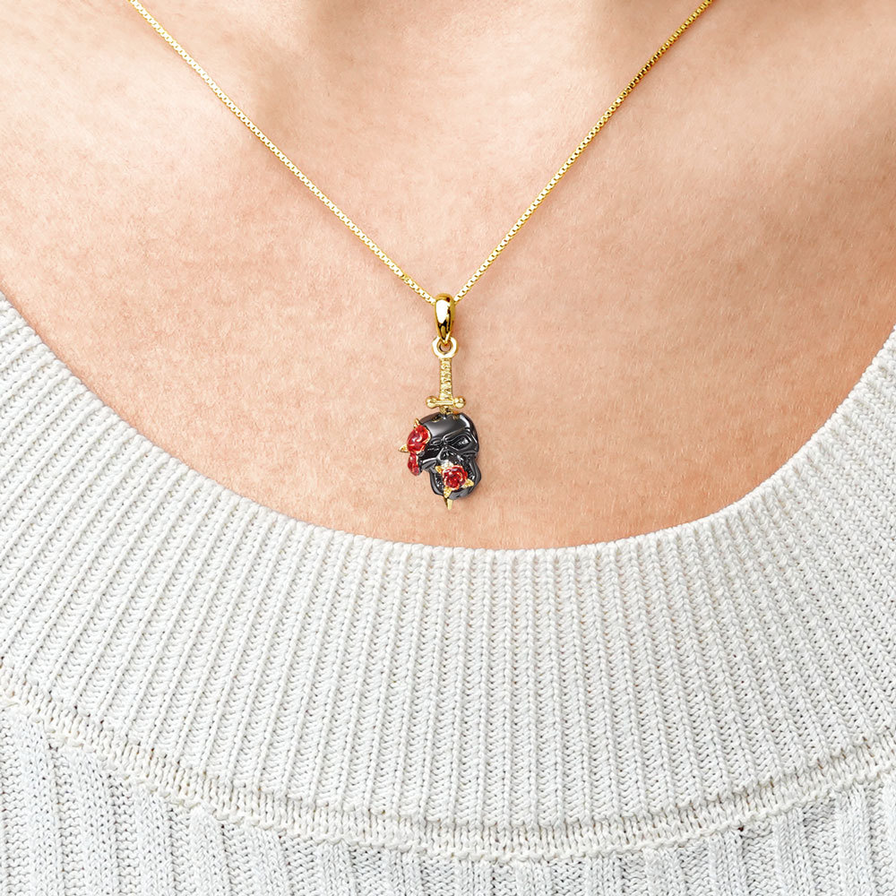 Rose Skull Necklace image number 3