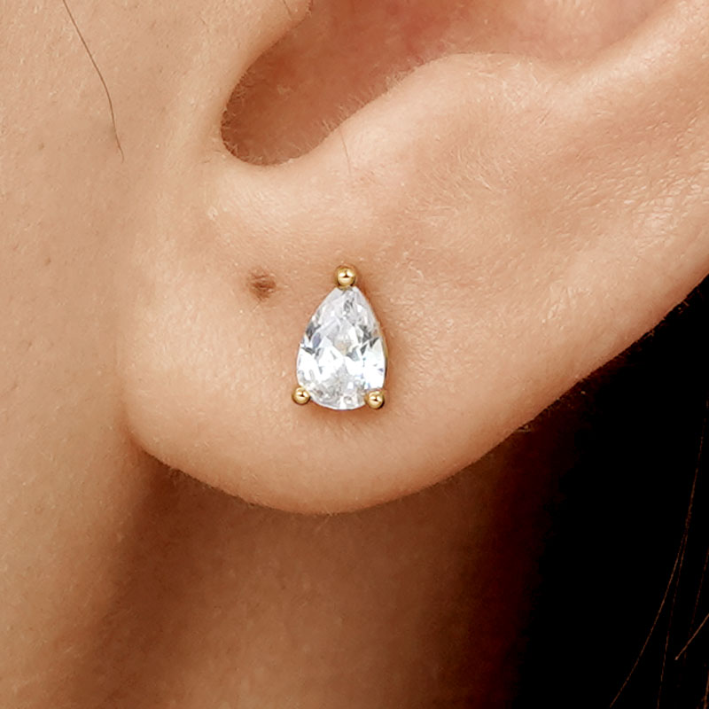 Pear-shaped Stud Earrings image number 5
