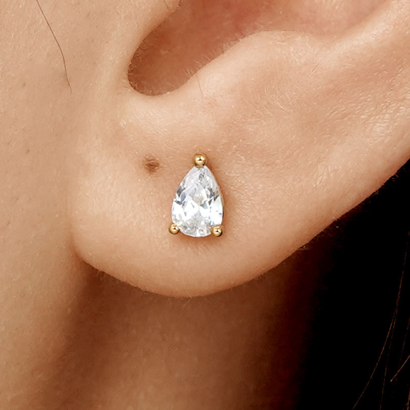 Pear-shaped Stud Earrings image number 5